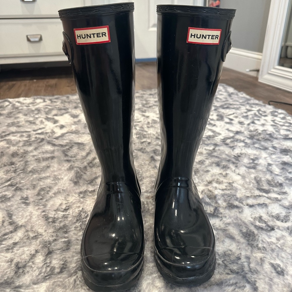 Black tall hunter boots Women’s size 6